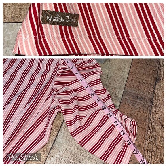 Matilda Jane Heart to Heart McIntosh Red Striped Knit Dress M - Picture 11 of 13